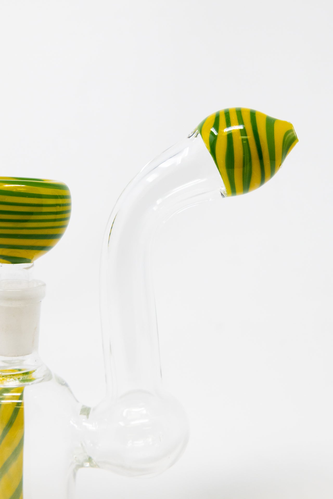 6" Green/Yellow Zig Zag Bubbler w/ Pull Out Bowl