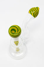 6" Green/Yellow Zig Zag Bubbler w/ Pull Out Bowl
