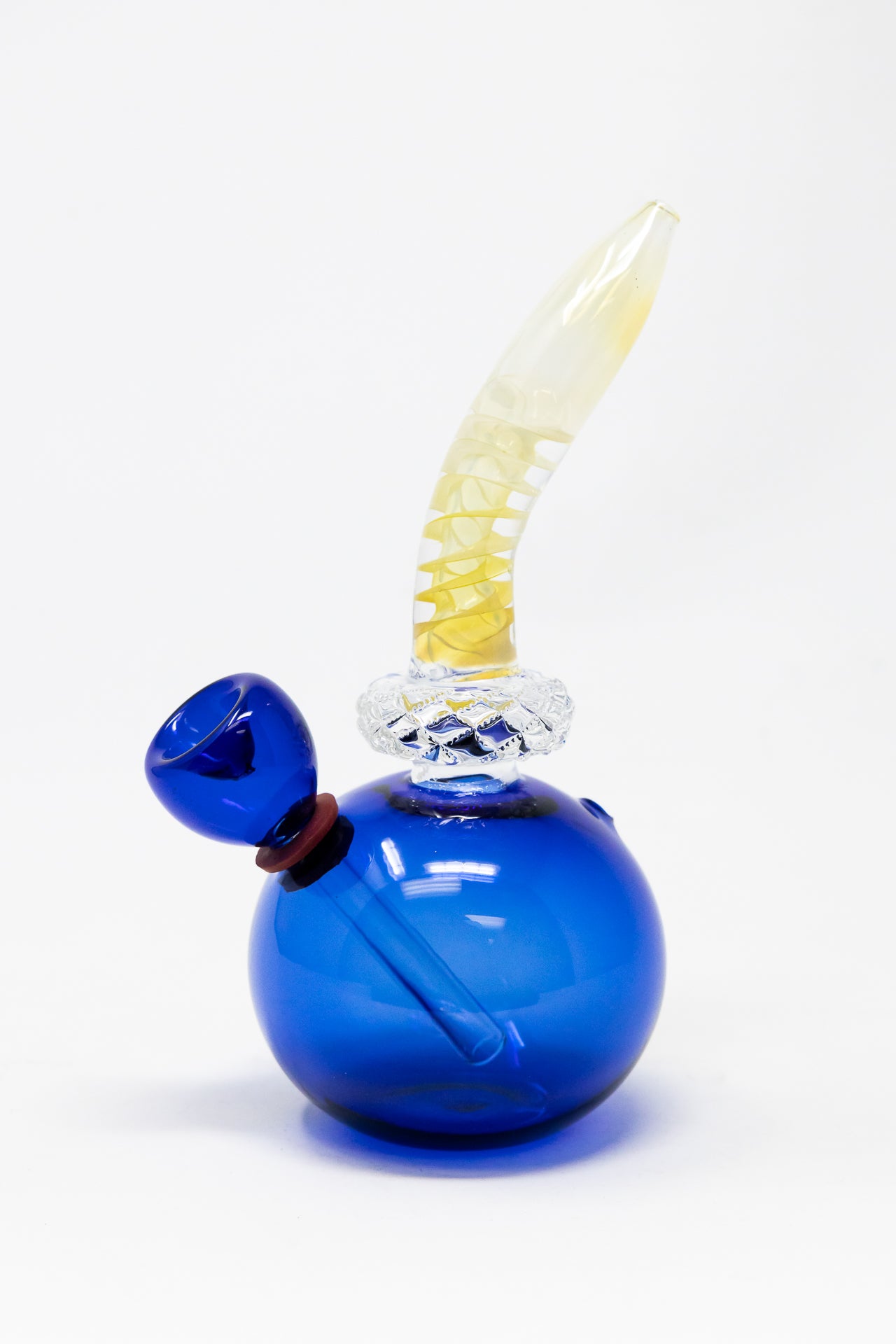 6” Diamond Neck Round Base Mini Bong w/ Carb Hole