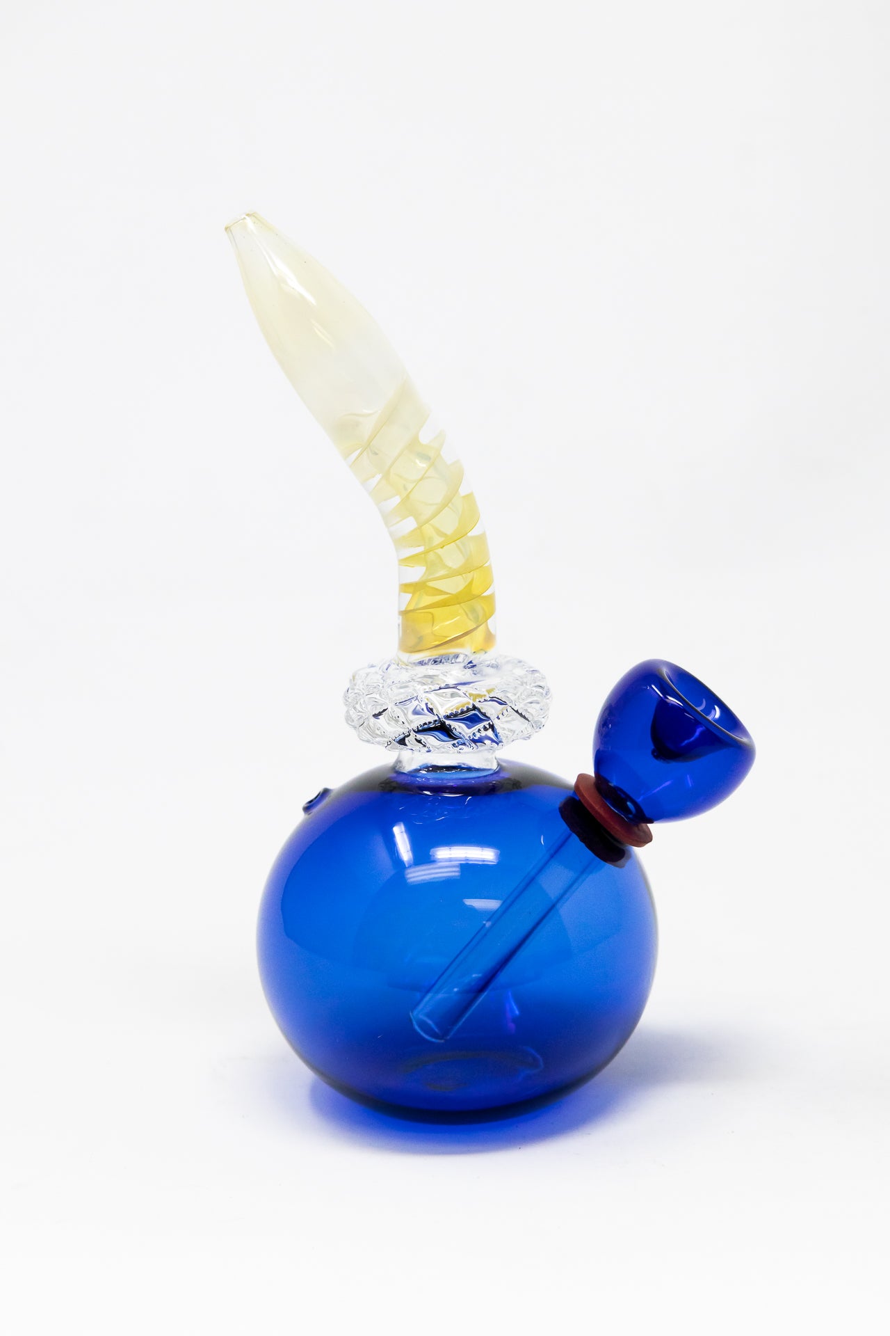 6” Diamond Neck Round Base Mini Bong w/ Carb Hole