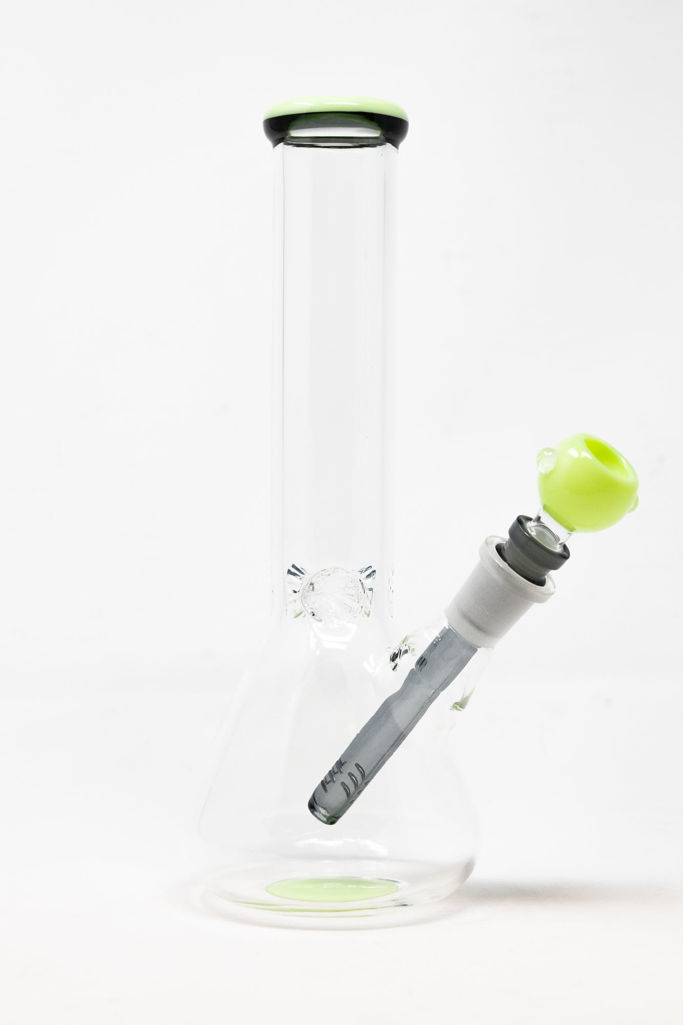 10" Milky Green Middle Accent Beaker Bong