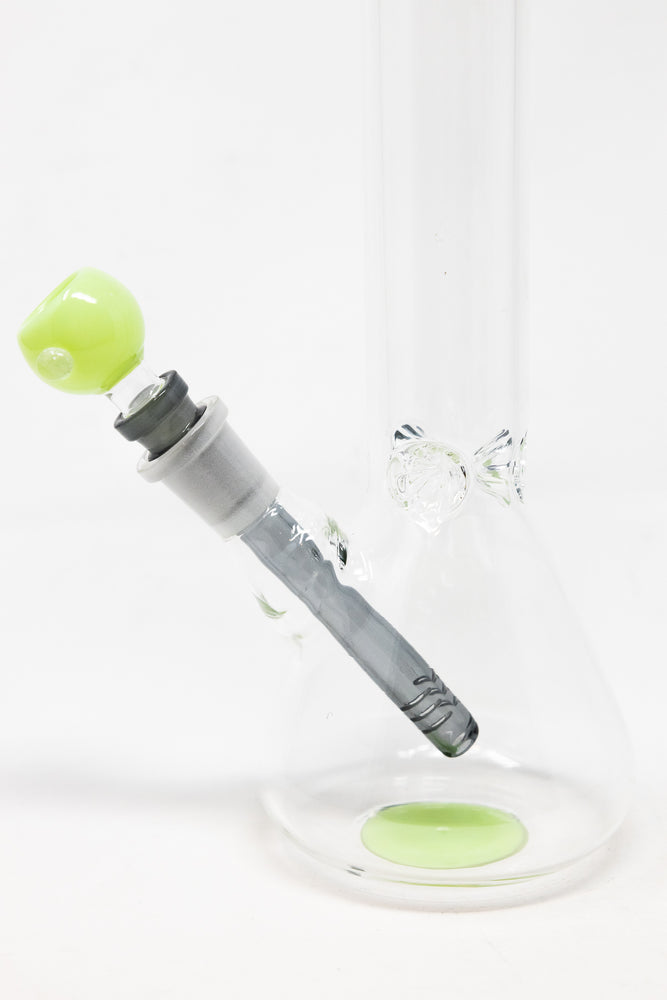 10" Milky Green Middle Accent Beaker Bong