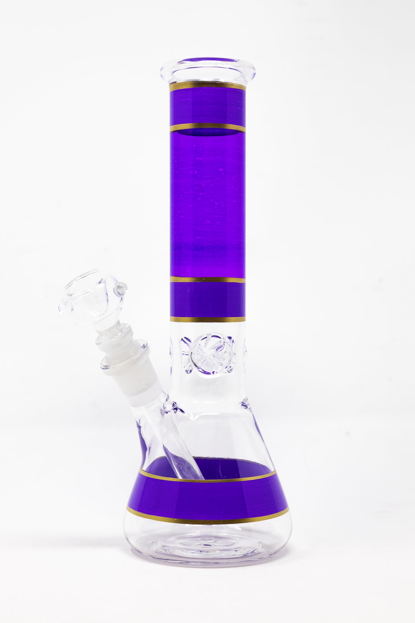 10" Purple w/ Gold Trimming Beaker w/ Ice catcher