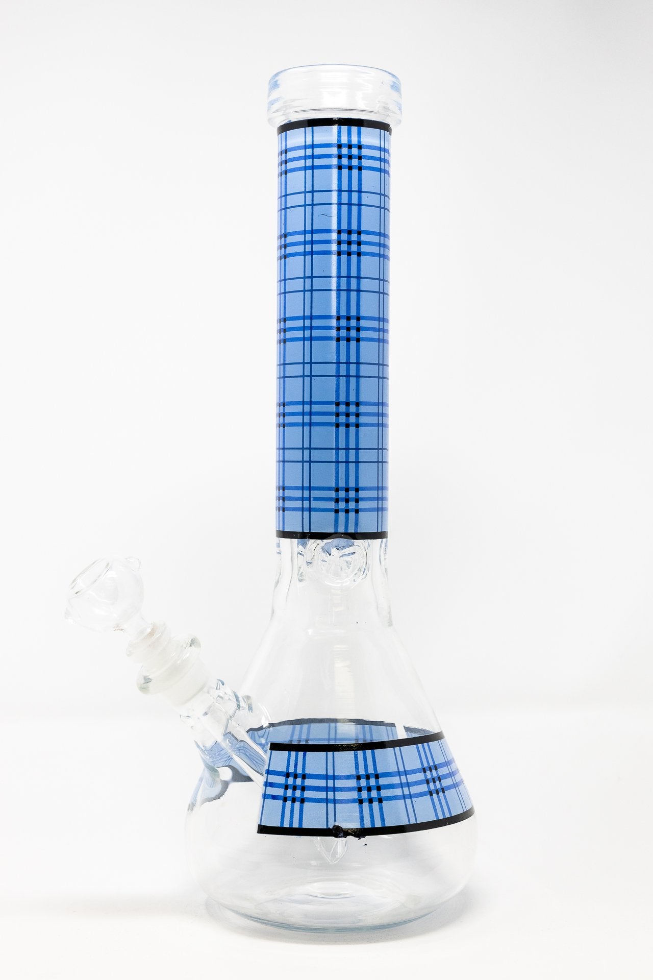 12" Blue Plaid Beaker Thick 7mm Bong