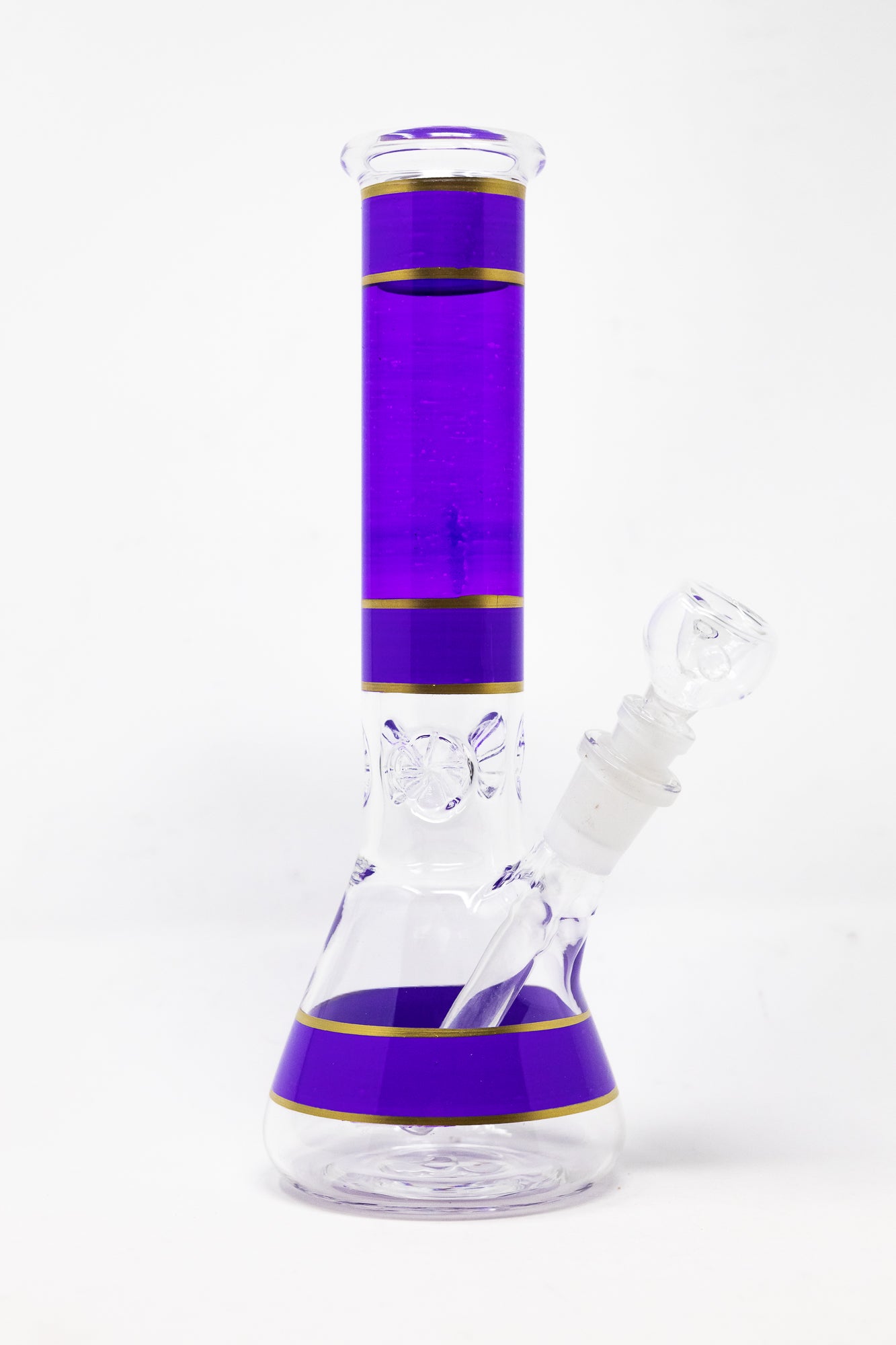 10" Purple w/ Gold Trimming Beaker w/ Ice catcher