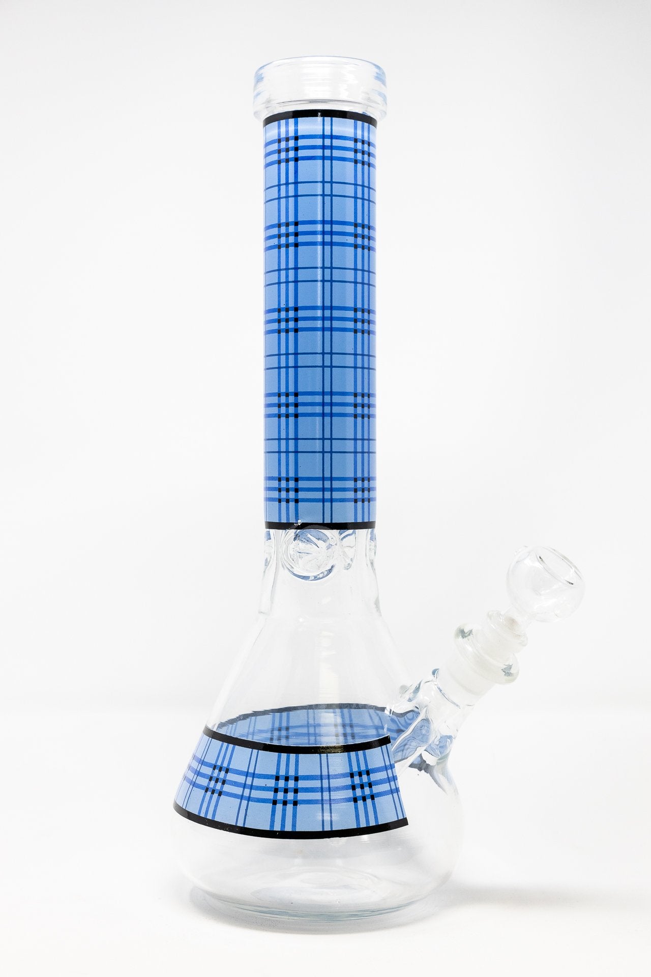 12" Blue Plaid Beaker Thick 7mm Bong