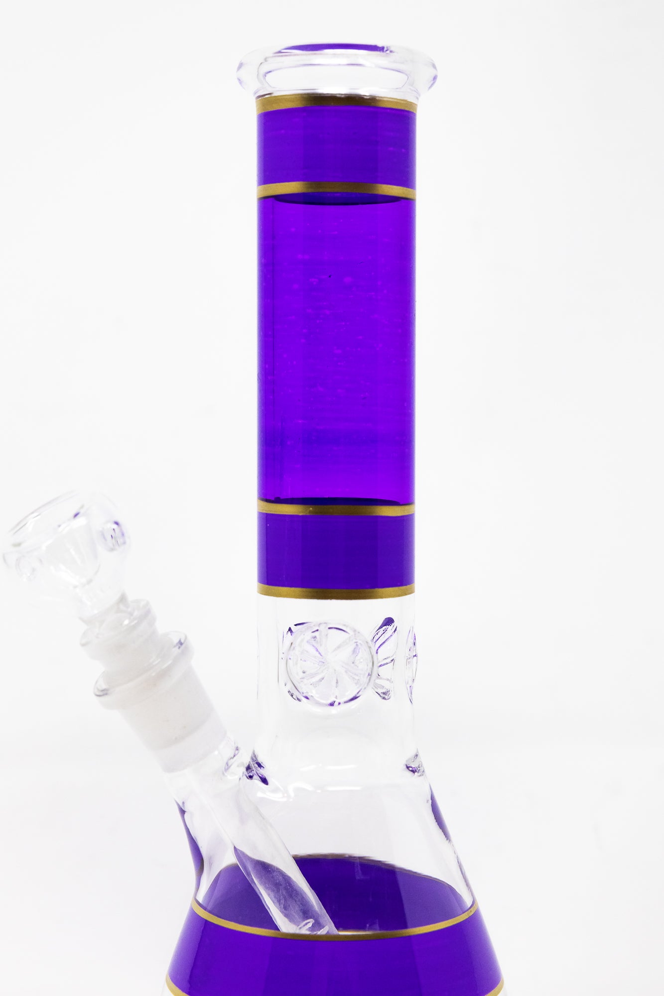 10" Purple w/ Gold Trimming Beaker w/ Ice catcher