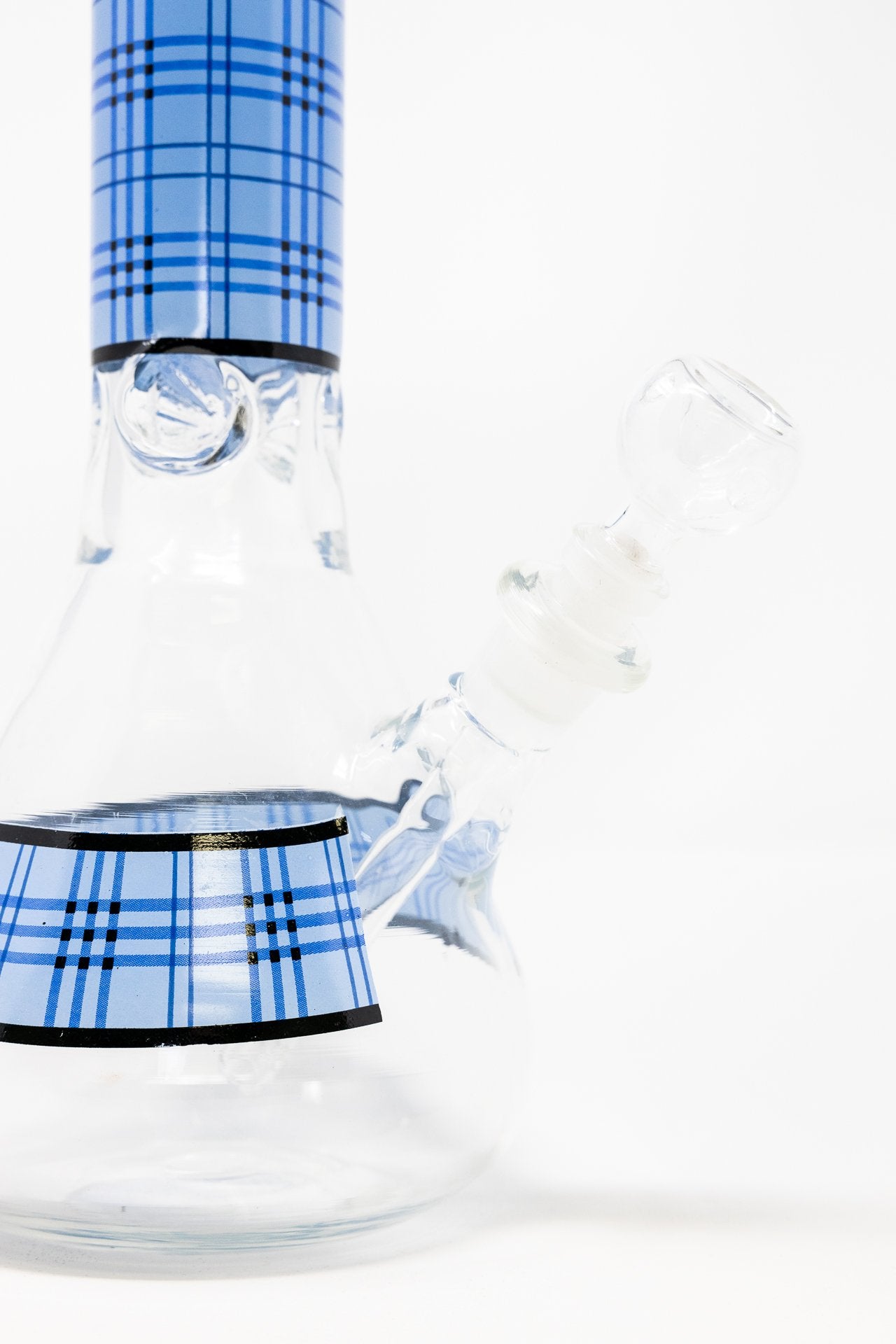 12" Blue Plaid Beaker Thick 7mm Bong