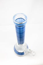 12" Blue Plaid Beaker Thick 7mm Bong