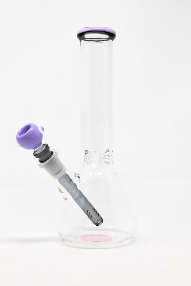 10" Milky Purple Middle Accent Beaker Bong