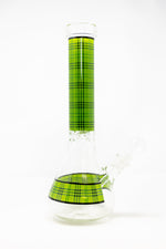 12" Green Plaid Beaker Thick 7mm Bong