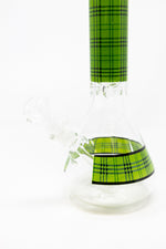 12" Green Plaid Beaker Thick 7mm Bong