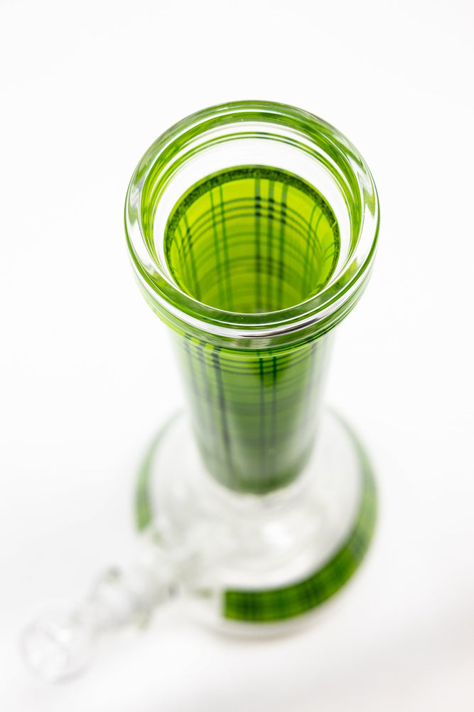 12" Green Plaid Beaker Thick 7mm Bong