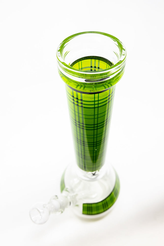 12" Green Plaid Beaker Thick 7mm Bong