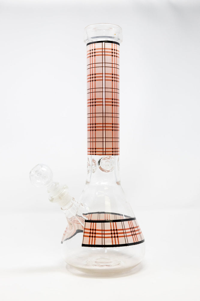 12" Red Plaid Beaker Thick 7mm Bong