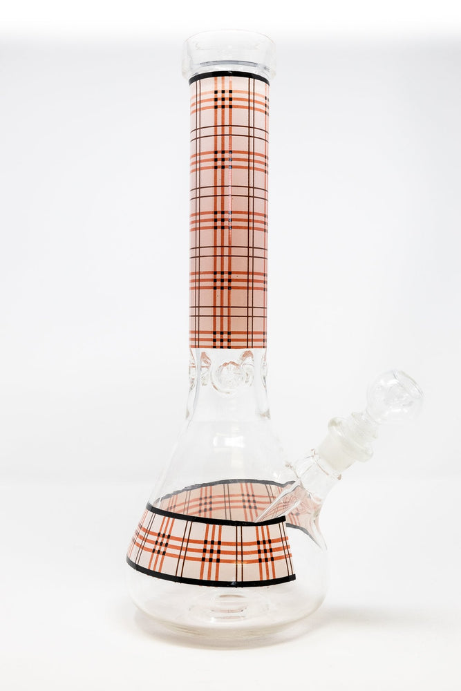 12" Red Plaid Beaker Thick 7mm Bong