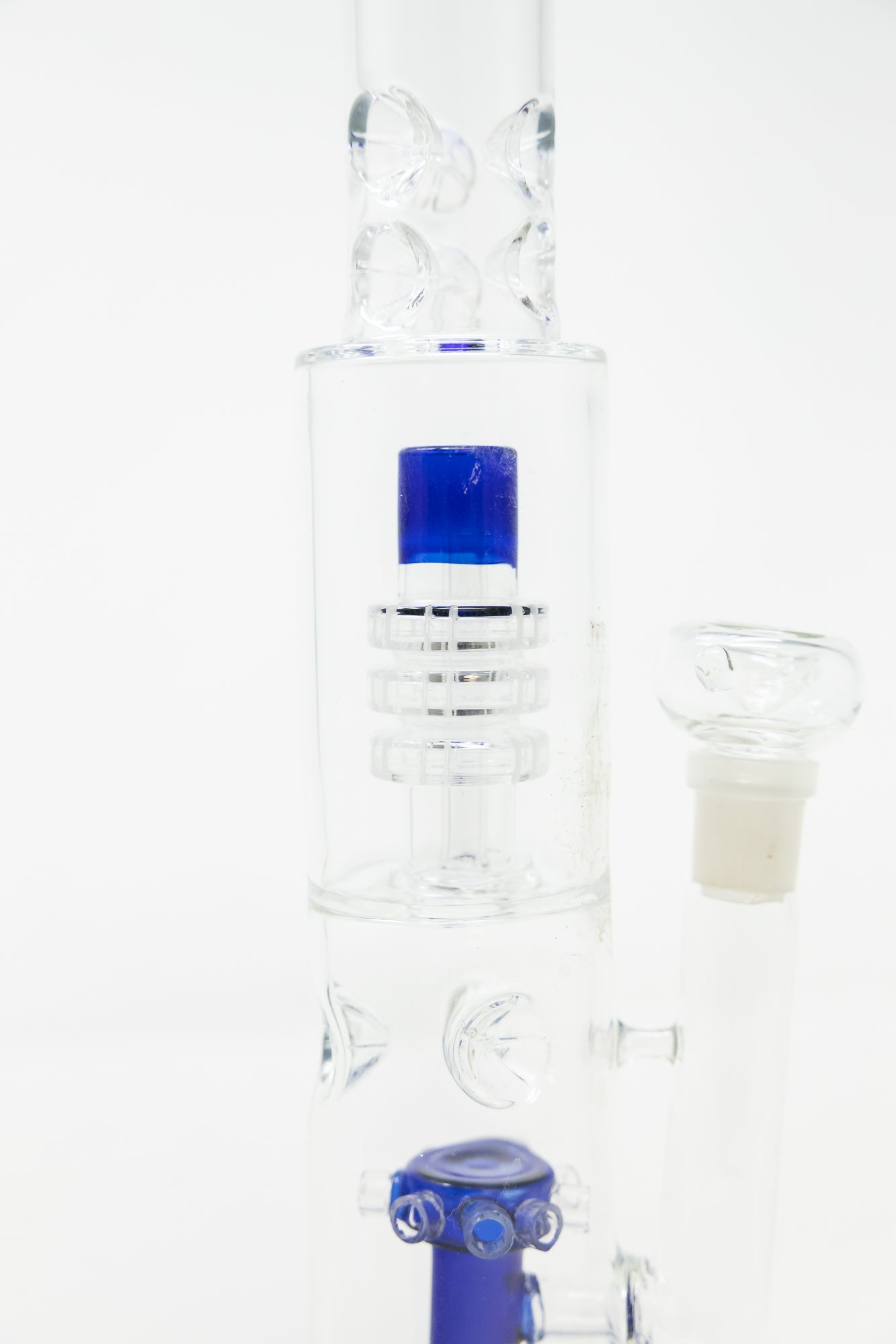 15" Blue Double Percolator Bong w/ Ice Catcher
