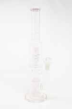 15" Pink Double Percolator Bong w/ Ice Catcher