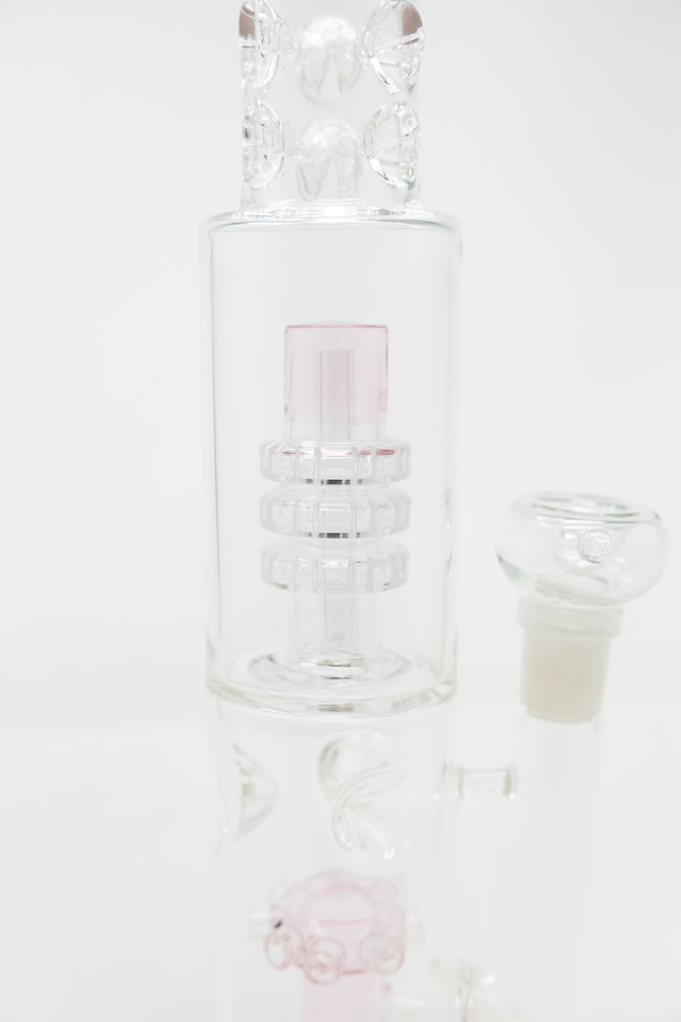 15" Pink Double Percolator Bong w/ Ice Catcher