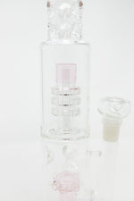 15" Pink Double Percolator Bong w/ Ice Catcher