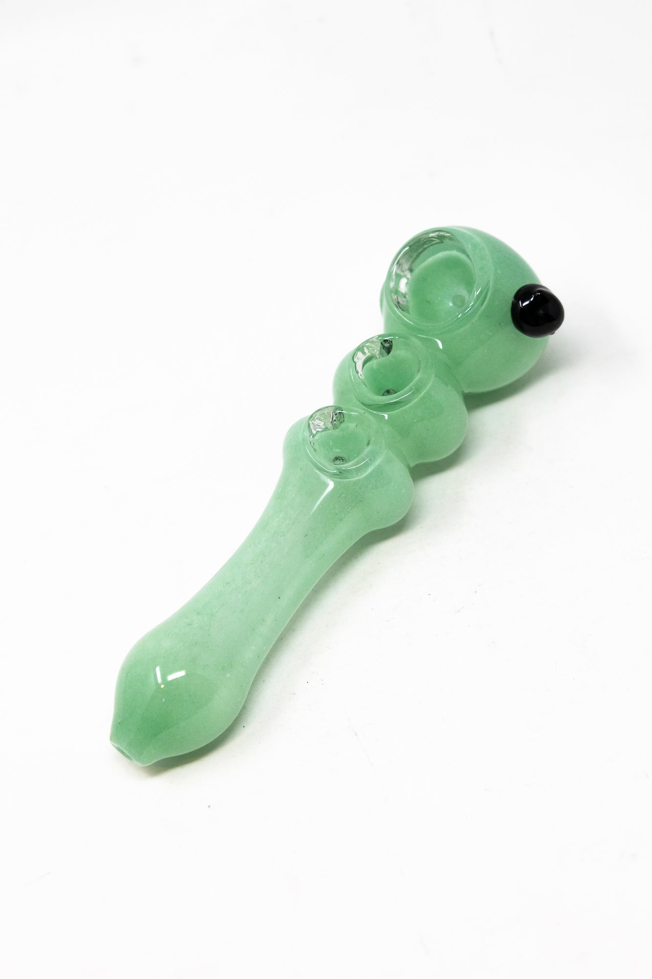6" Light Green Triple Bowl Hand Pipe StonedGenie.com