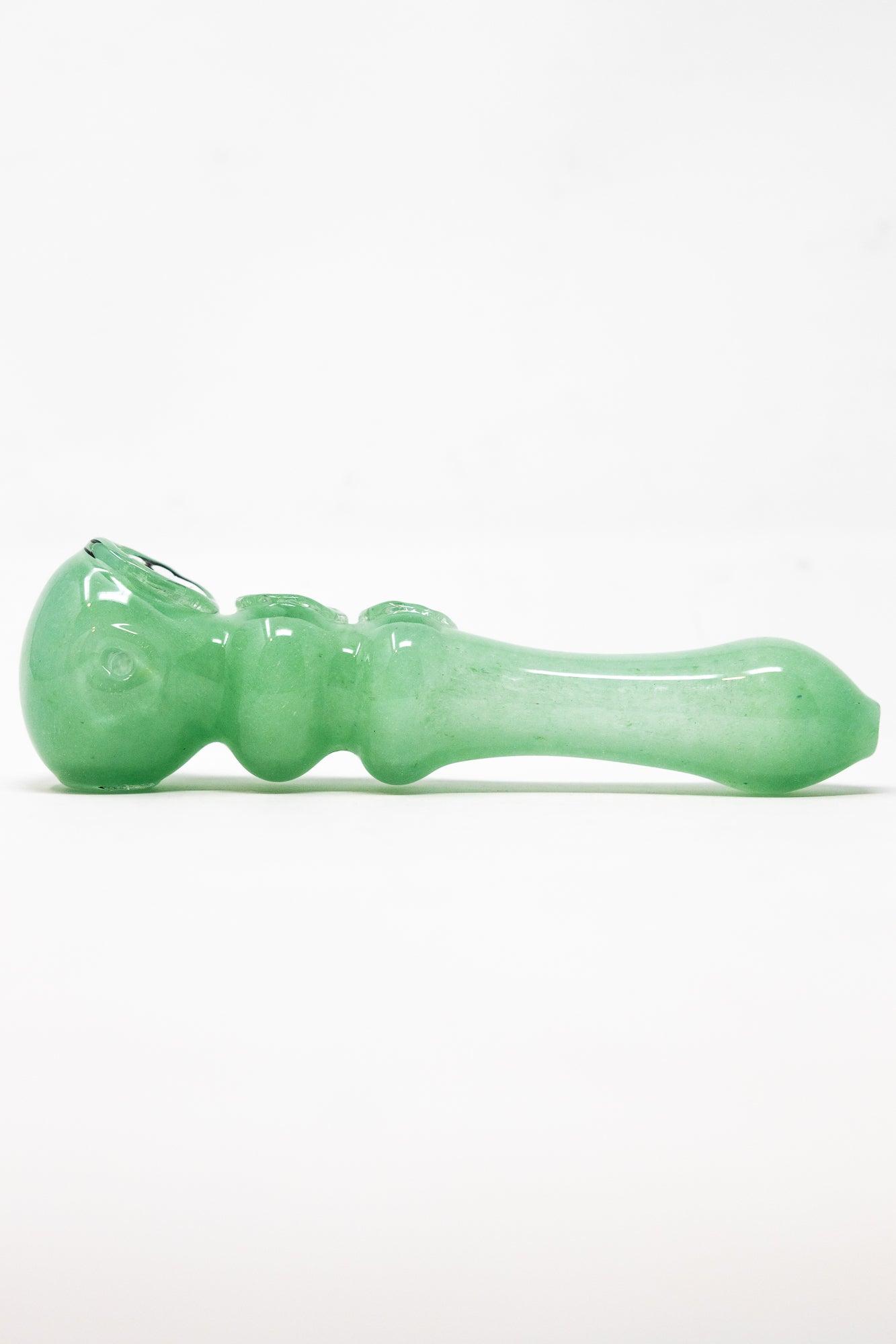 6" Light Green Triple Bowl Hand Pipe StonedGenie.com
