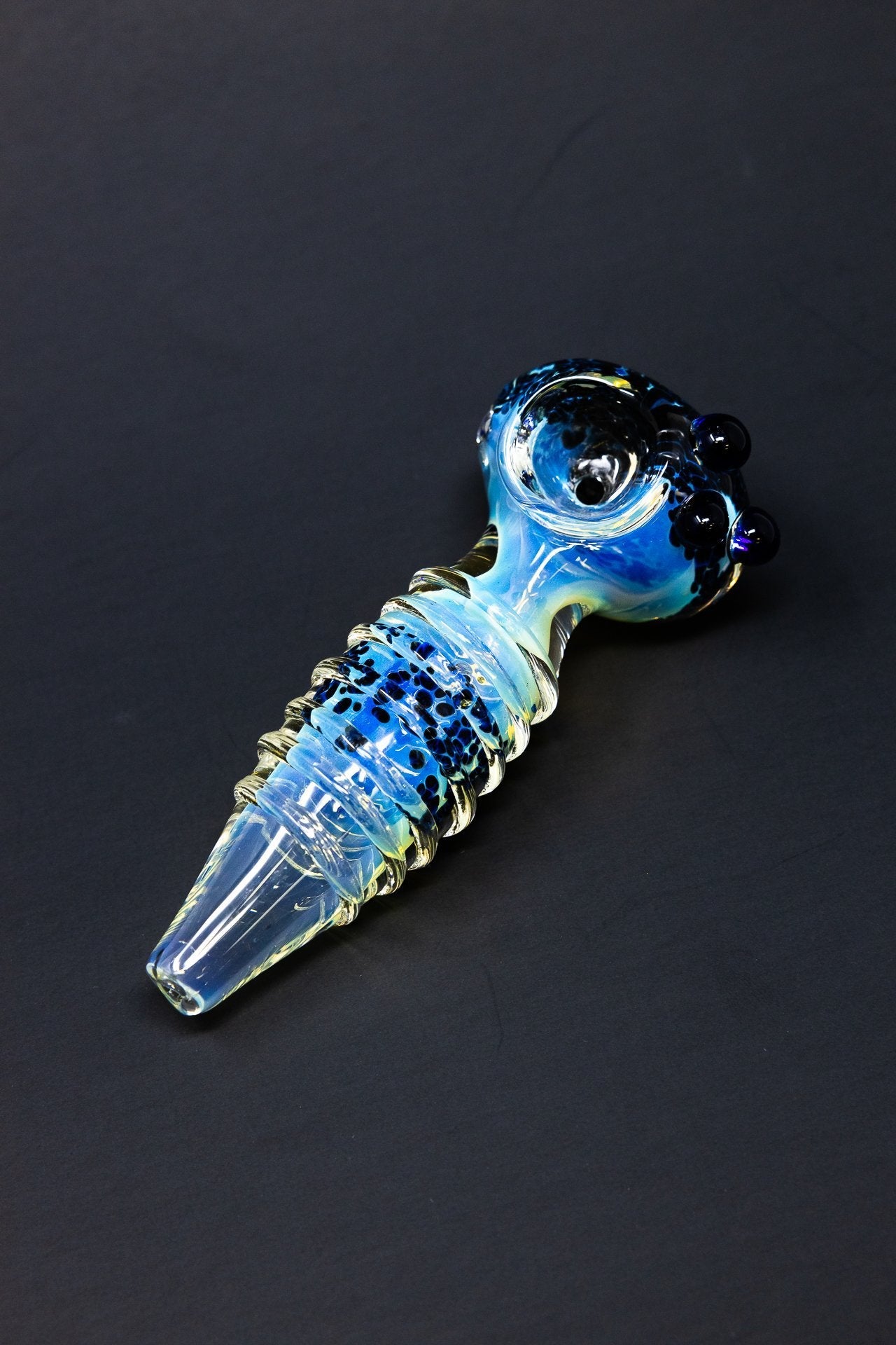 4" Blue Fumed Color Changing Spoon Hand Pipe