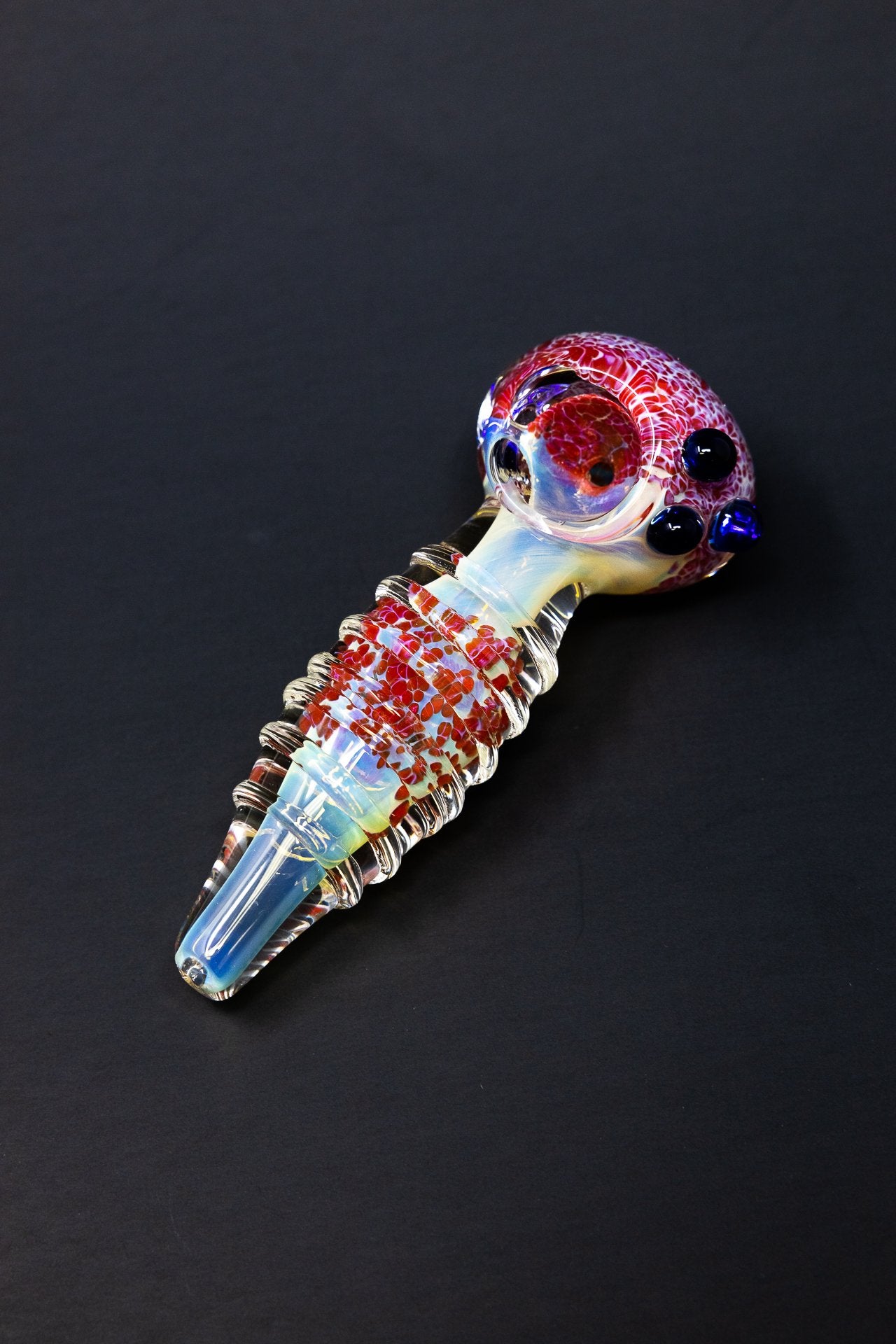 4" Red Fumed Color Changing Spoon Hand Pipe