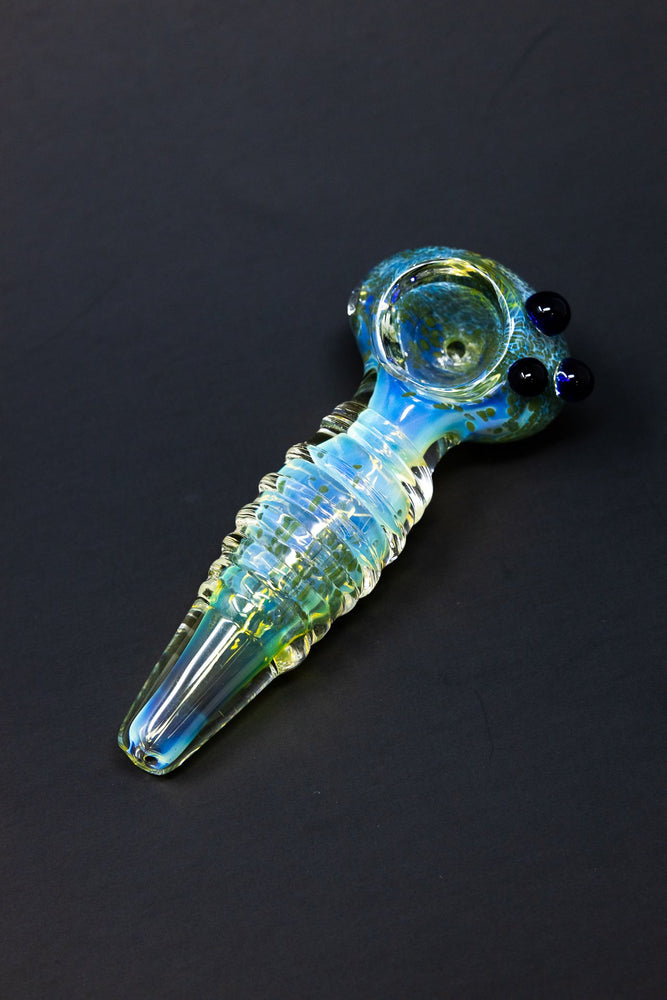 5" Green Fumed Color Changing Spoon Hand Pipe