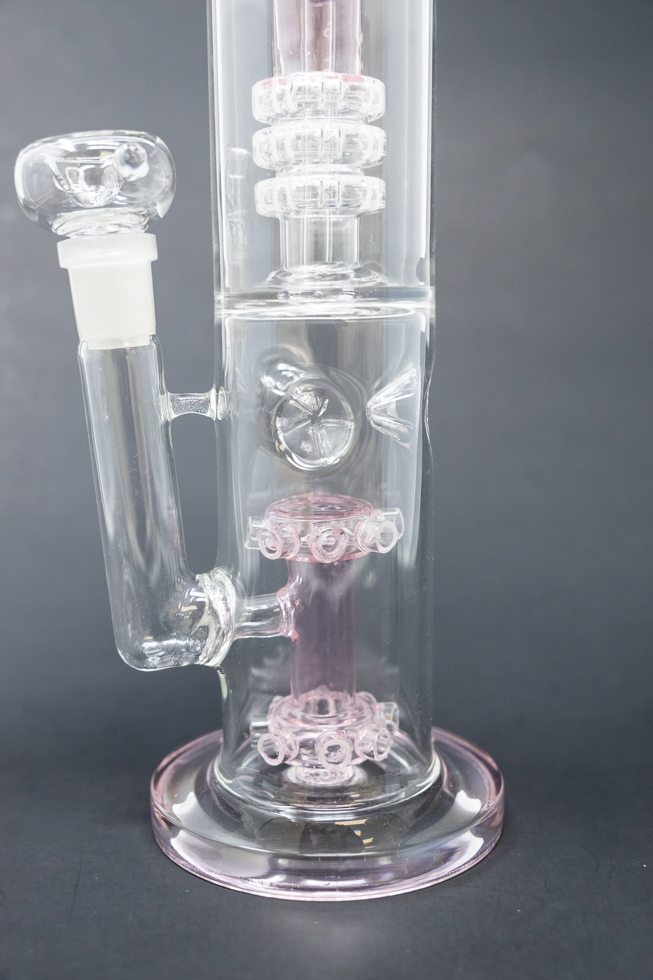 15" Pink Double Percolator Bong w/ Ice Catcher