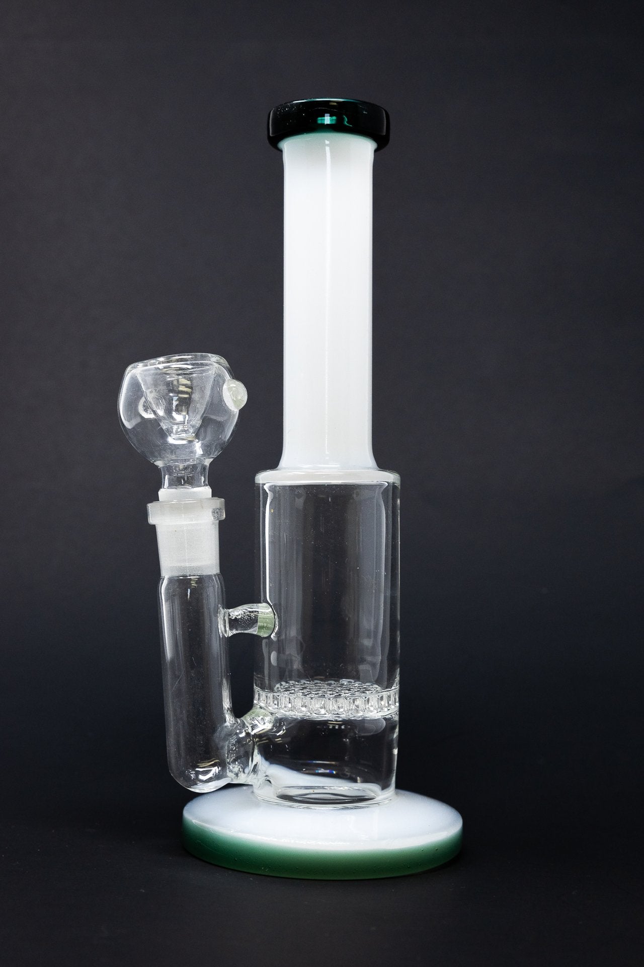 9” White Neck Honeycomb Percolator Designer Bong