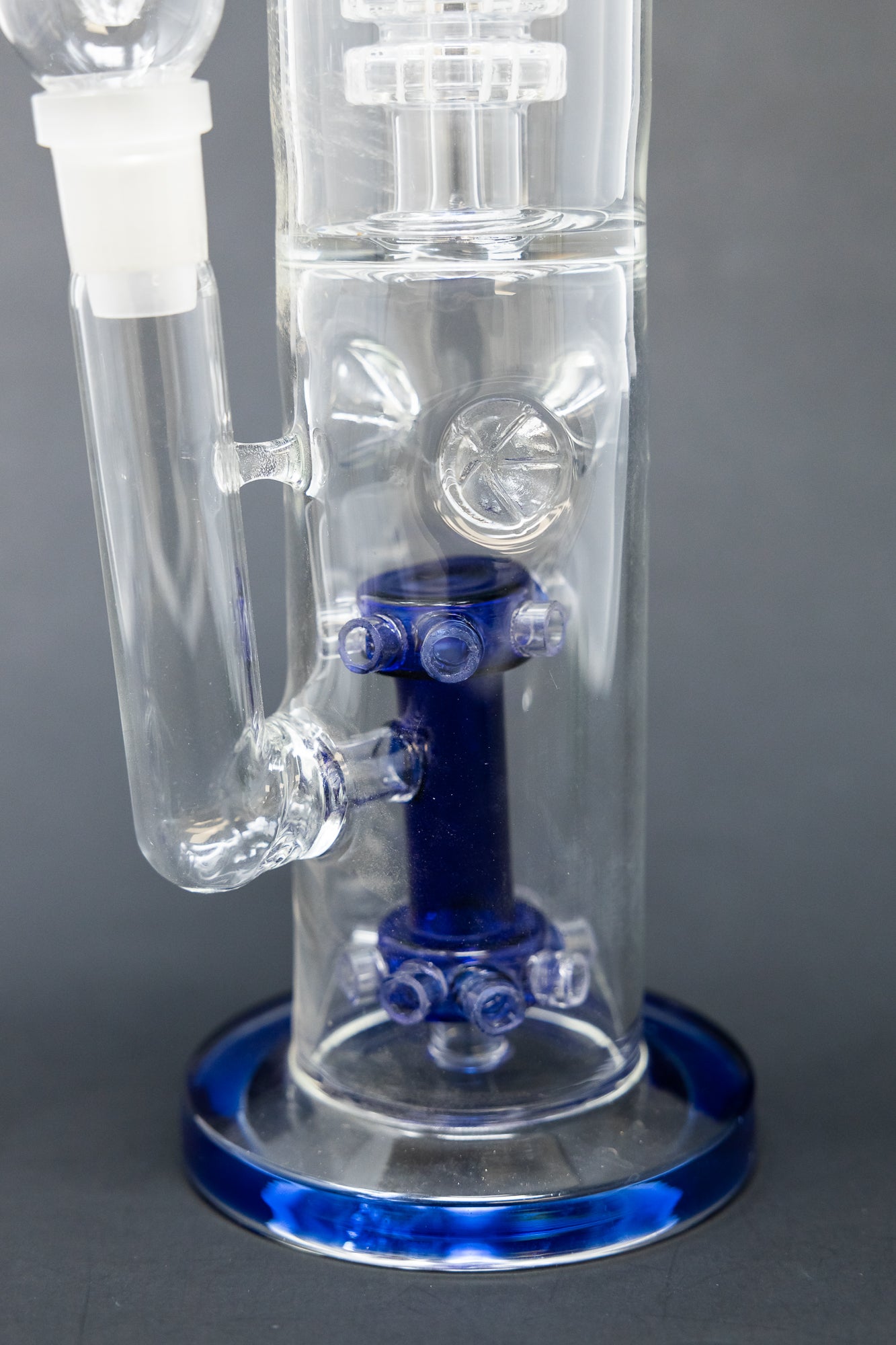 15" Blue Double Percolator Bong w/ Ice Catcher
