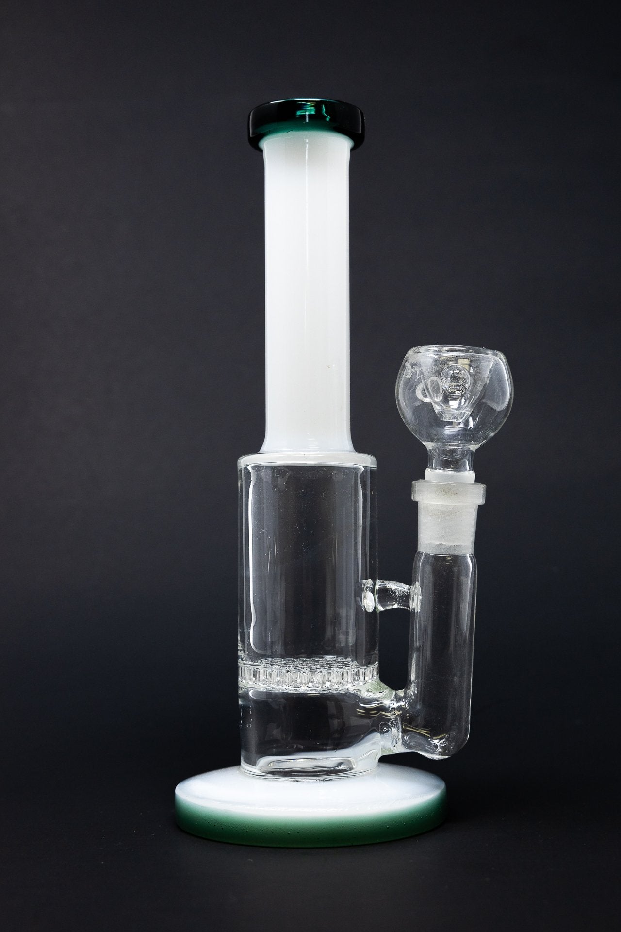 9” White Neck Honeycomb Percolator Designer Bong