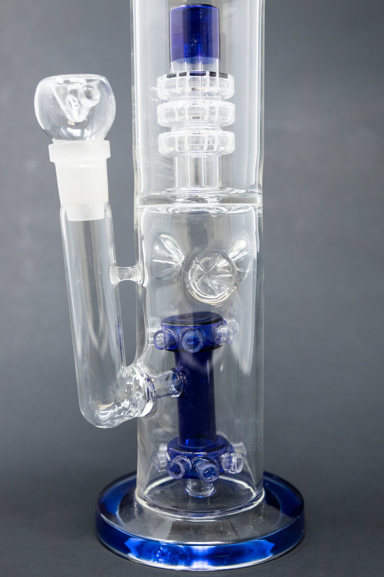 15" Blue Double Percolator Bong w/ Ice Catcher