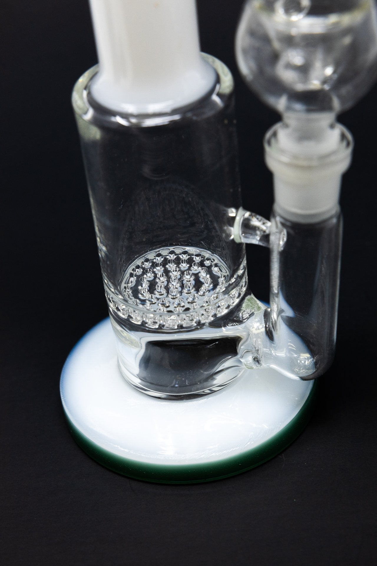 9” White Neck Honeycomb Percolator Designer Bong