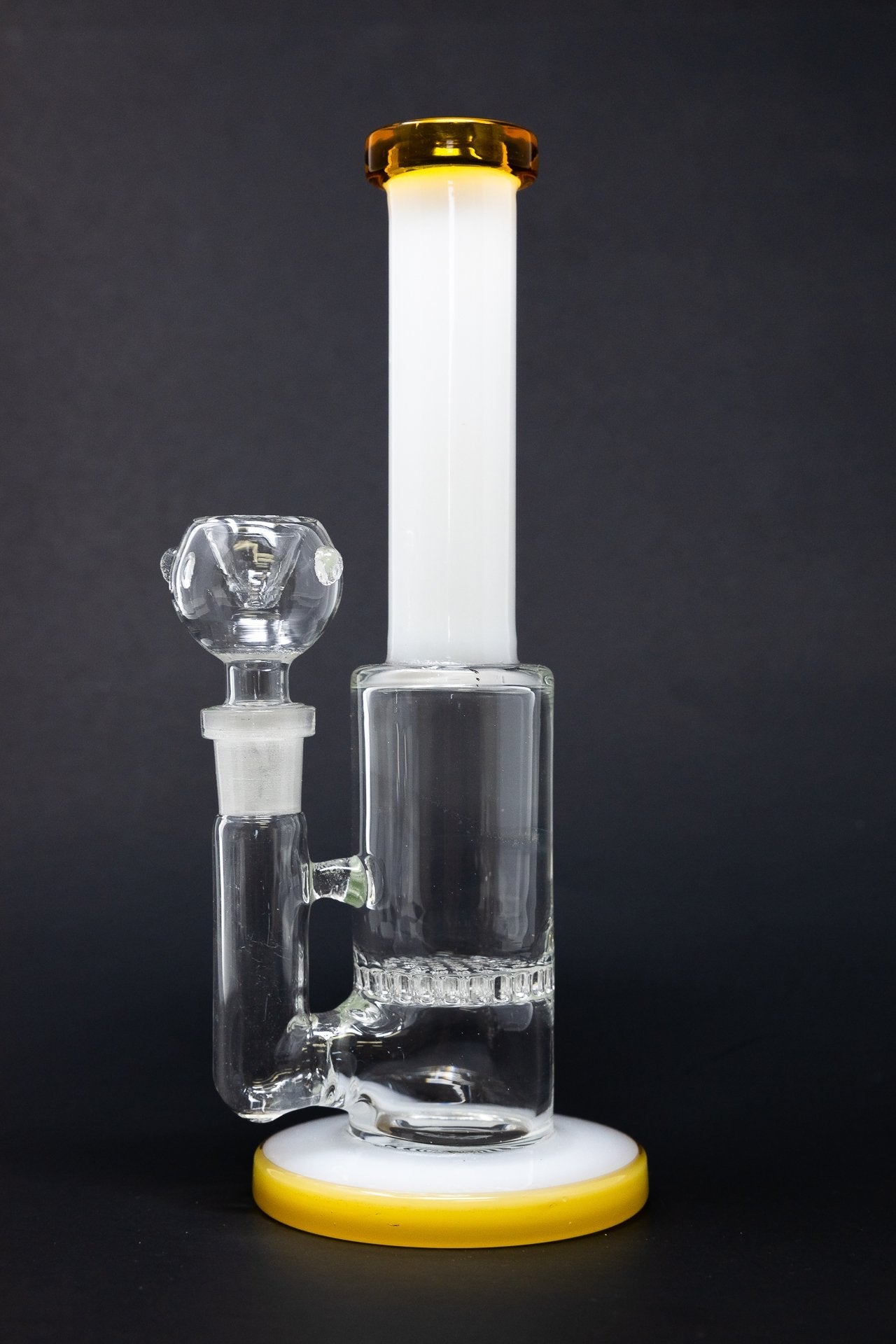 9” White Neck Honeycomb Percolator Designer Bong