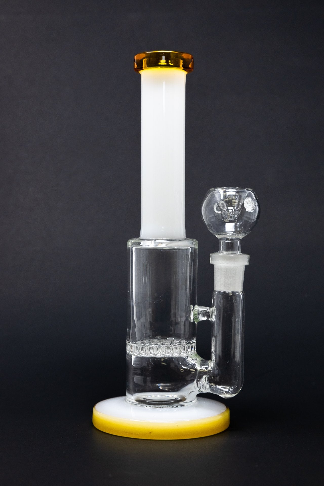 9” White Neck Honeycomb Percolator Designer Bong
