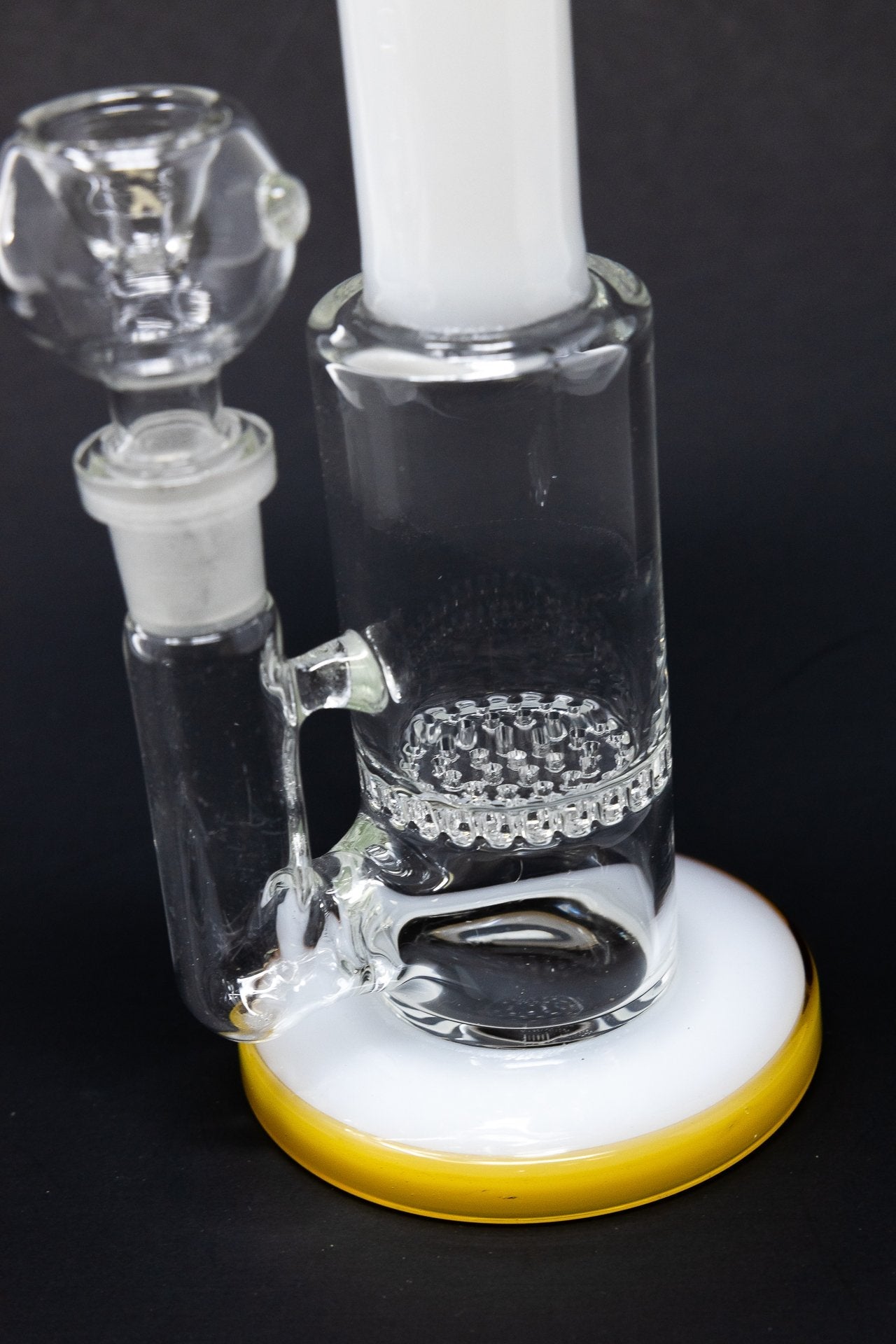 9” White Neck Honeycomb Percolator Designer Bong