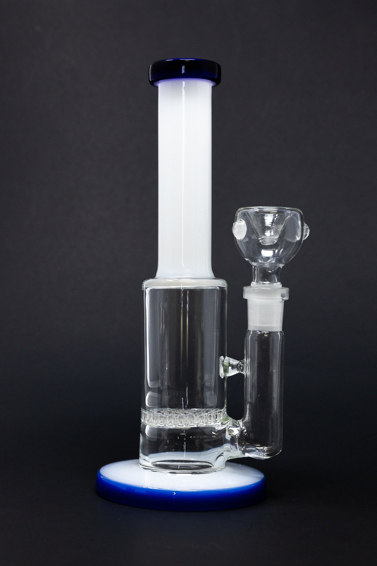 9” White Neck Honeycomb Percolator Designer Bong