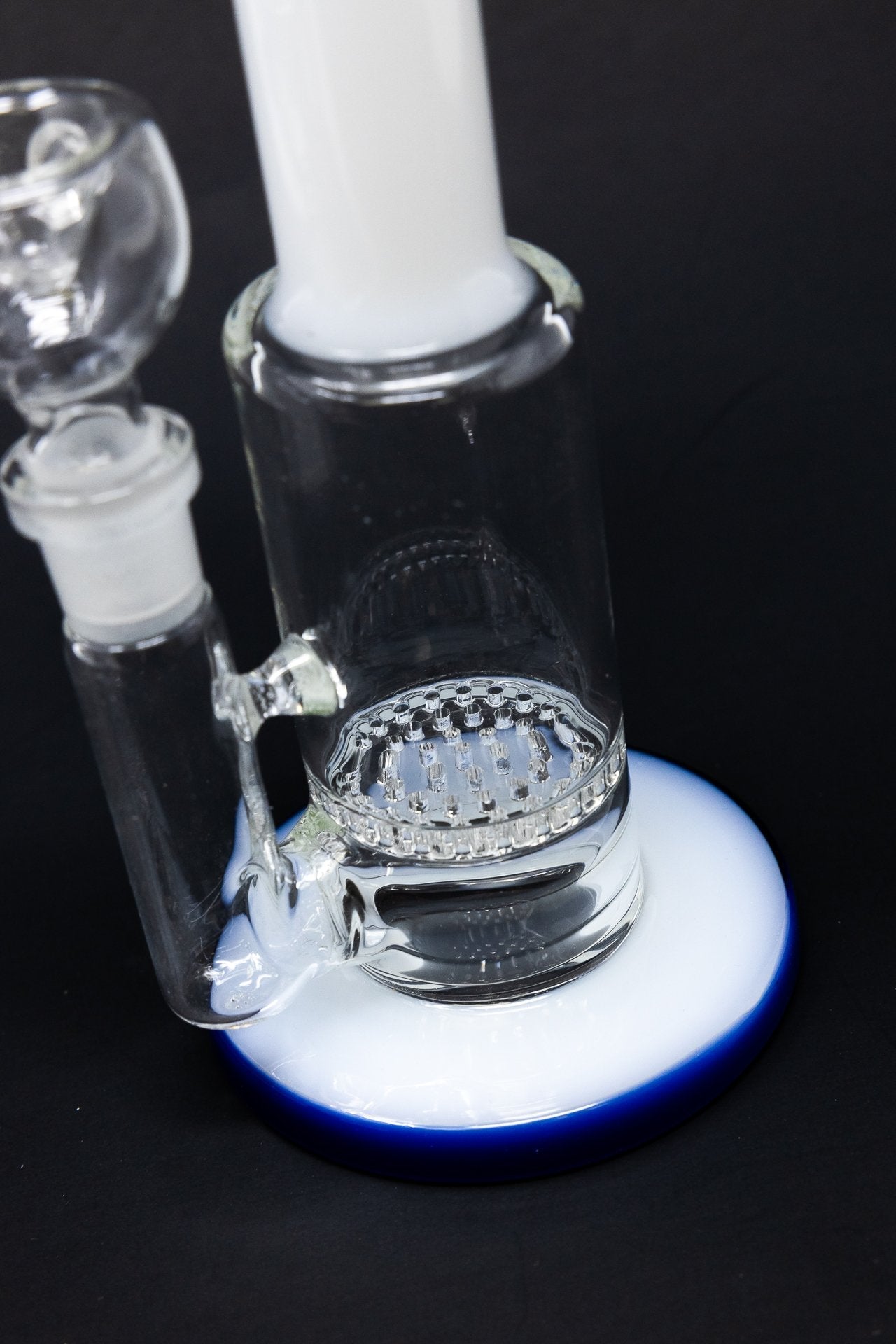 9” White Neck Honeycomb Percolator Designer Bong