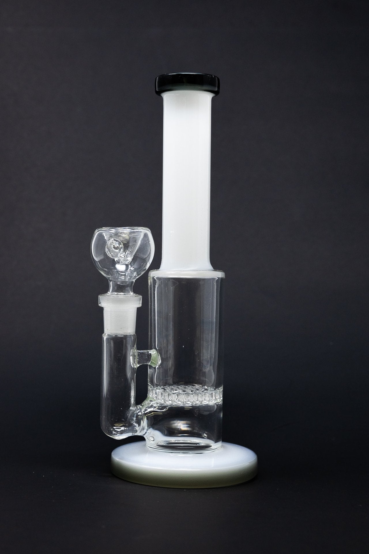 9” White Neck Honeycomb Percolator Designer Bong