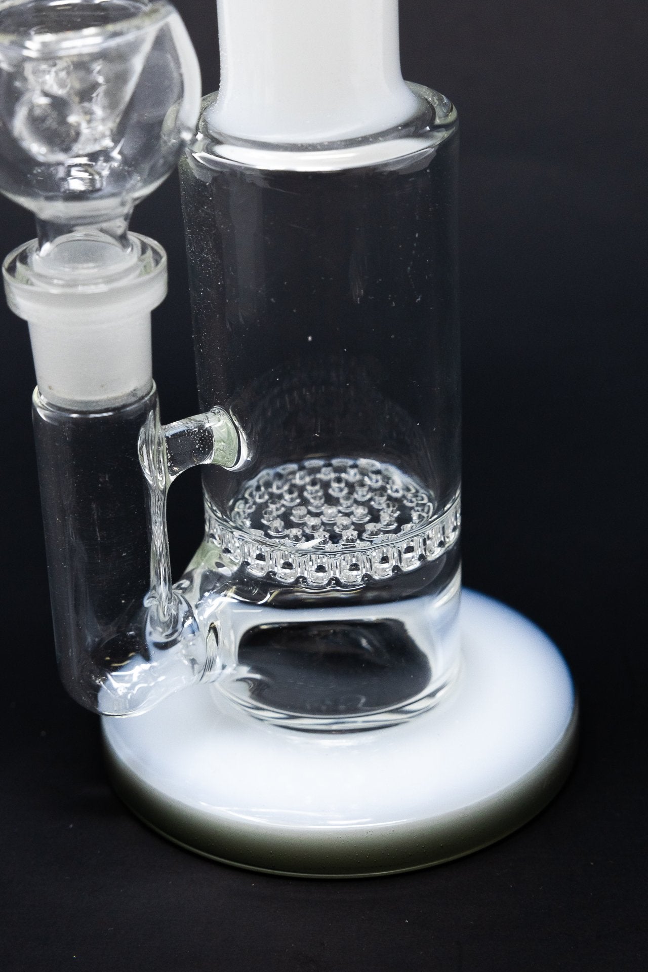 9” White Neck Honeycomb Percolator Designer Bong
