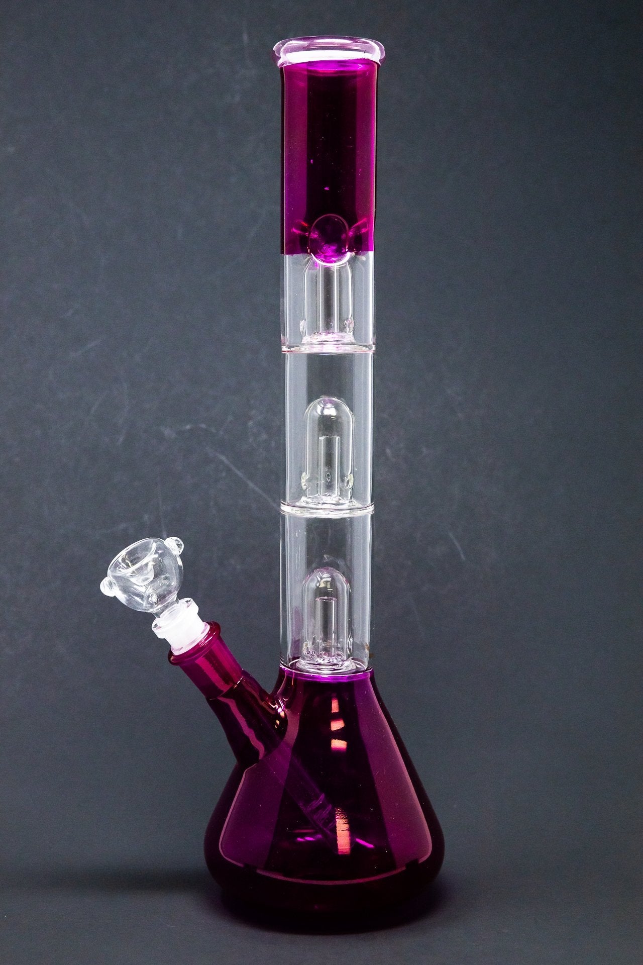 14" Neon Triple Percolator Neon Bong w/ Ice Catcher
