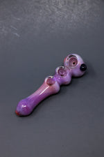 6" Red/Orange Triple Bowl Hand Pipe