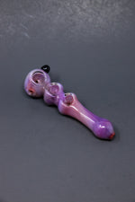 6" Red/Orange Triple Bowl Hand Pipe