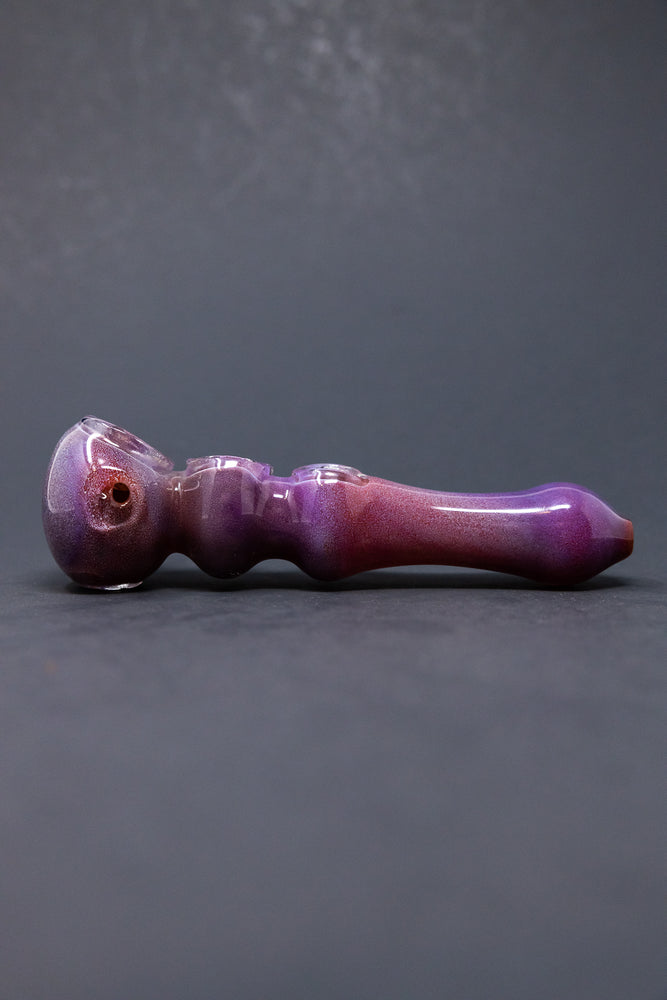 6" Red/Orange Triple Bowl Hand Pipe