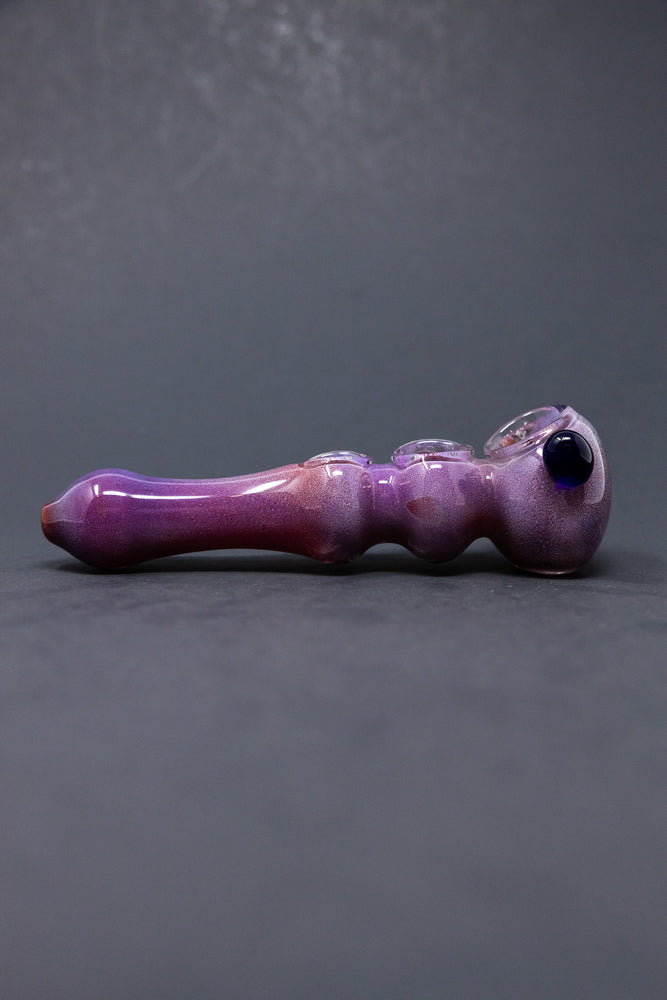 6" Red/Orange Triple Bowl Hand Pipe