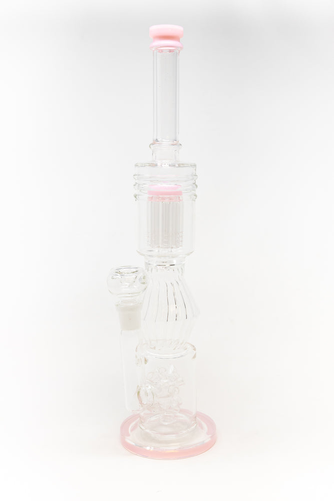 16" Pink Twisted Double Percolator w/ Splash Guard