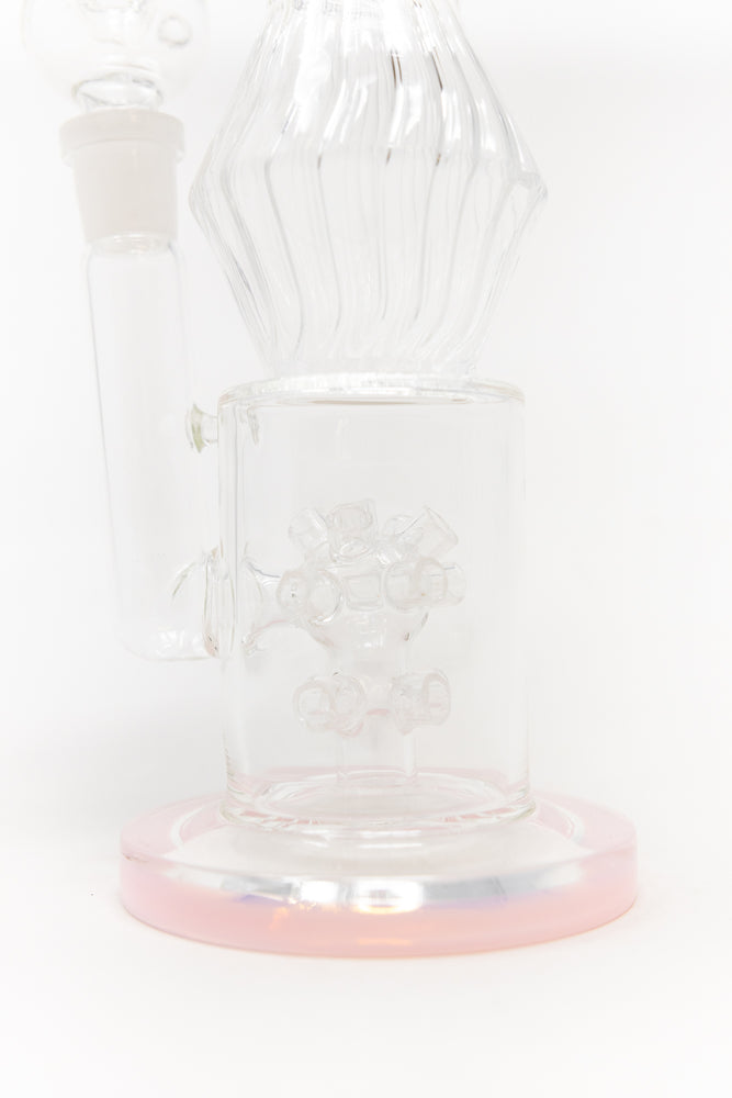 16" Pink Twisted Double Percolator w/ Splash Guard
