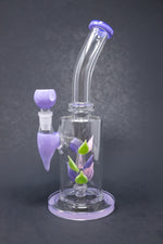 10" Purple Leaf Percolator Shower Bend Bong